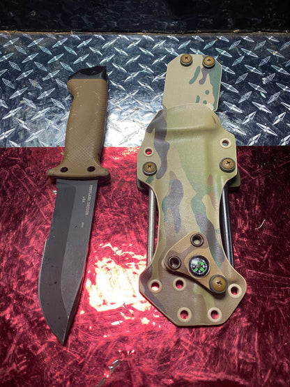 Gerber LMF II Dangler AnXiety Kydex Sheath made in USA w/ 400grit sharpening Rod &Ferro rod(Knife Not Included)